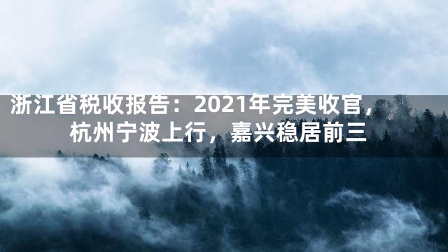 浙江省税收报告：2021年完美收官，杭州宁波上行，嘉兴稳居前三