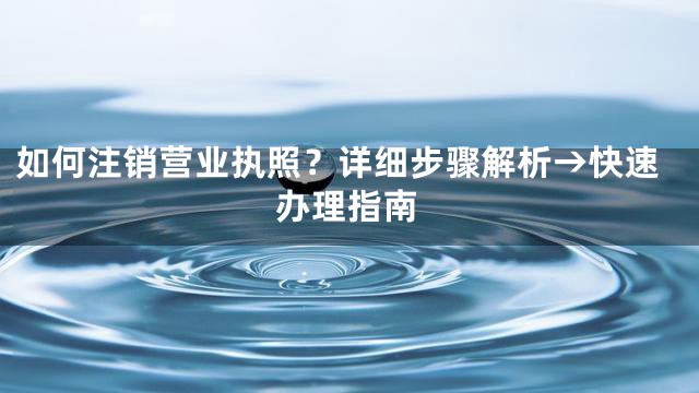 如何注销营业执照？详细步骤解析→快速办理指南
