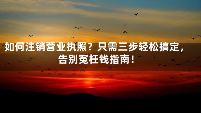 如何注销营业执照？只需三步轻松搞定，告别冤枉钱指南！