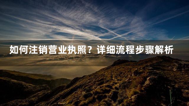 如何注销营业执照？详细流程步骤解析