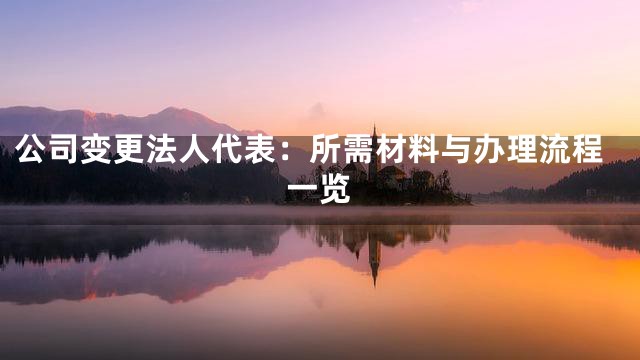 公司变更法人代表：所需材料与办理流程一览