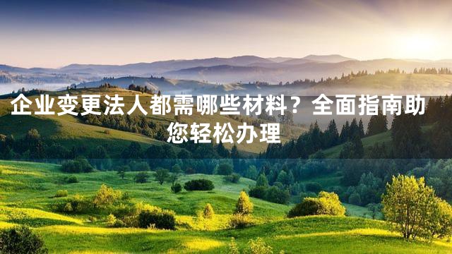 企业变更法人都需哪些材料？全面指南助您轻松办理
