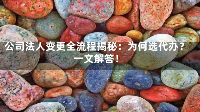 公司法人变更全流程揭秘：为何选代办？一文解答！