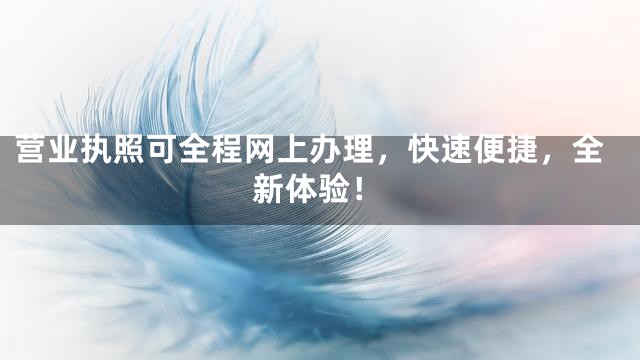 营业执照可全程网上办理，快速便捷，全新体验！