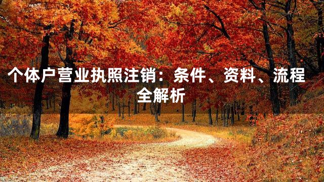 个体户营业执照注销：条件、资料、流程全解析