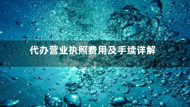 代办营业执照费用及手续详解