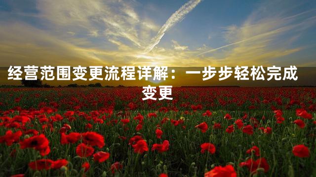 经营范围变更流程详解：一步步轻松完成变更
