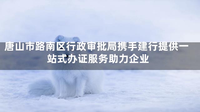 唐山市路南区行政审批局携手建行提供一站式办证服务助力企业