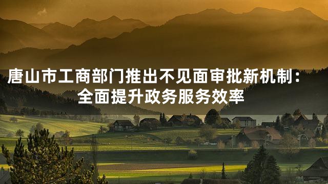 唐山市工商部门推出不见面审批新机制：全面提升政务服务效率