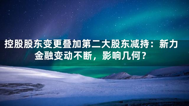 控股股东变更叠加第二大股东减持：新力金融变动不断，影响几何？