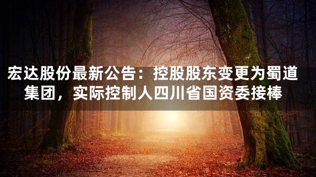 宏达股份最新公告：控股股东变更为蜀道集团，实际控制人四川省国资委接棒