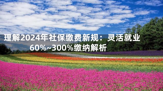 理解2024年社保缴费新规：灵活就业60%~300%缴纳解析