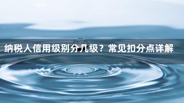 纳税人信用级别分几级？常见扣分点详解