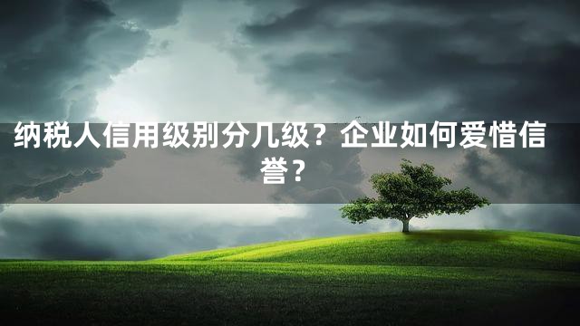 纳税人信用级别分几级？企业如何爱惜信誉？
