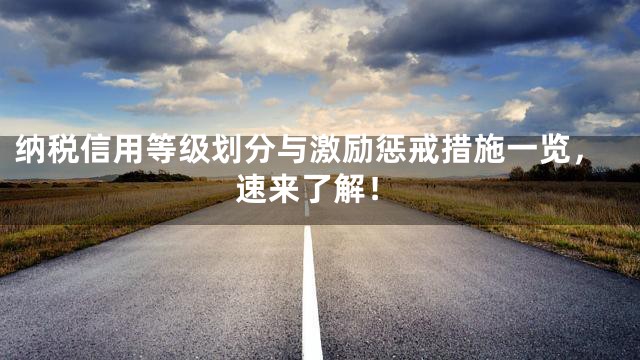 纳税信用等级划分与激励惩戒措施一览，速来了解！
