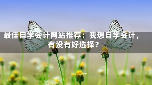 最佳自学会计网站推荐：我想自学会计，有没有好选择？