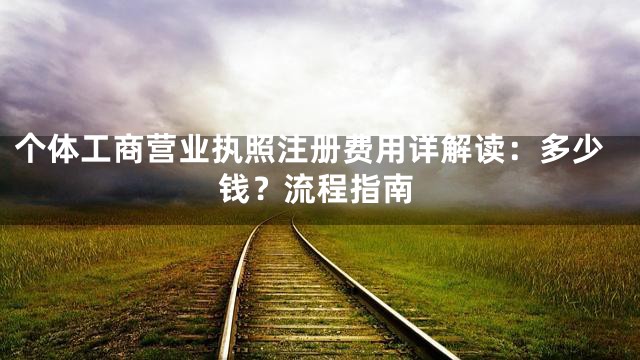 个体工商营业执照注册费用详解读：多少钱？流程指南