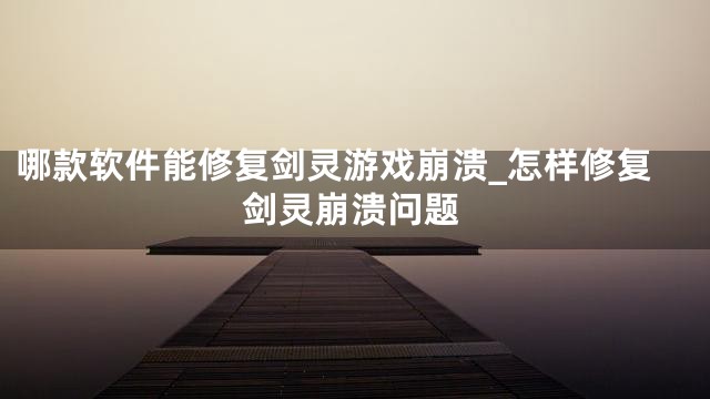 哪款软件能修复剑灵游戏崩溃_怎样修复剑灵崩溃问题