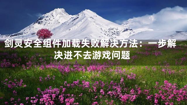 剑灵安全组件加载失败解决方法：一步解决进不去游戏问题