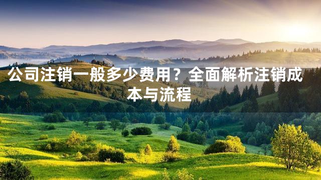 公司注销一般多少费用？全面解析注销成本与流程