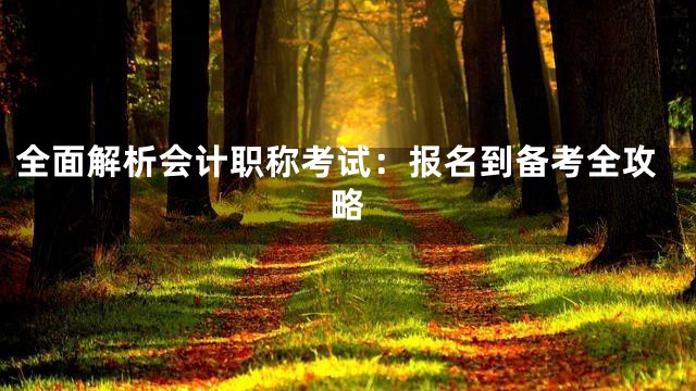全面解析会计职称考试：报名到备考全攻略