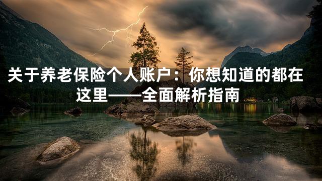 关于养老保险个人账户：你想知道的都在这里——全面解析指南