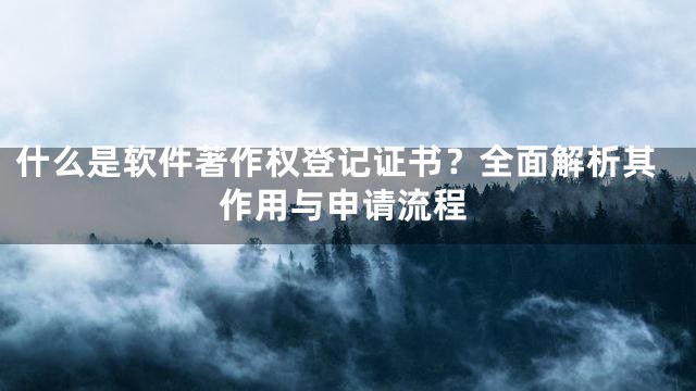 什么是软件著作权登记证书？全面解析其作用与申请流程