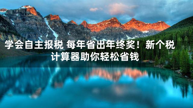 学会自主报税 每年省出年终奖！新个税计算器助你轻松省钱
