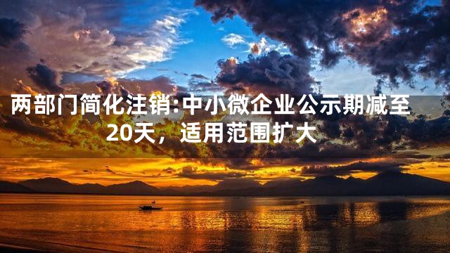 两部门简化注销:中小微企业公示期减至20天，适用范围扩大