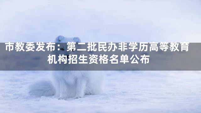 市教委发布：第二批民办非学历高等教育机构招生资格名单公布