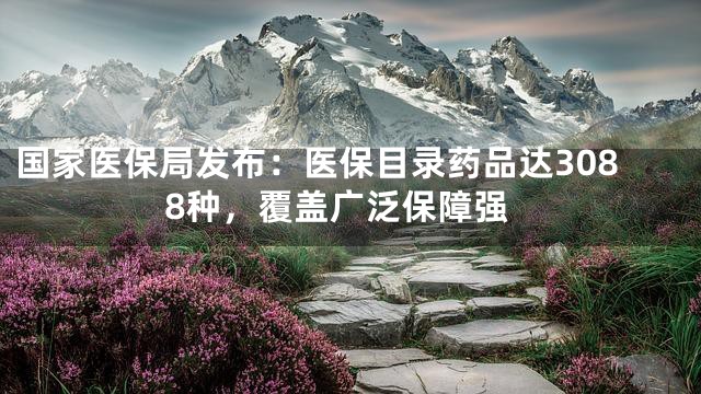 国家医保局发布：医保目录药品达3088种，覆盖广泛保障强