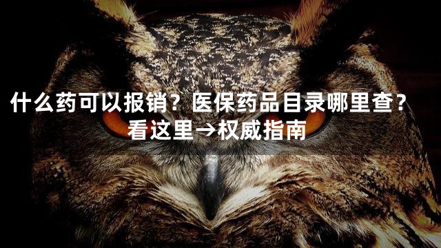 什么药可以报销？医保药品目录哪里查？看这里→权威指南