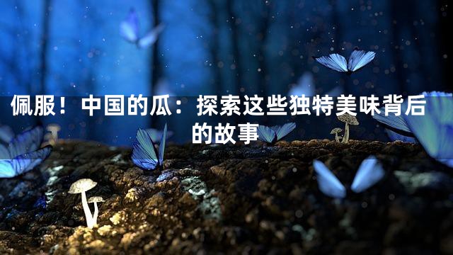 佩服！中国的瓜：探索这些独特美味背后的故事