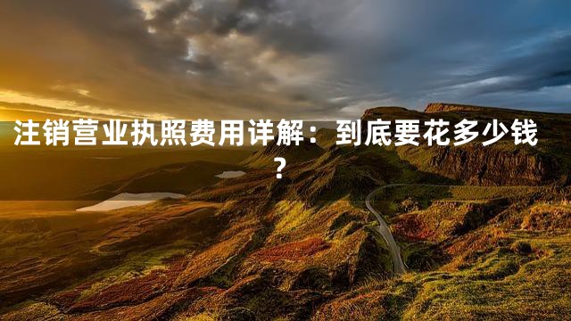 注销营业执照费用详解：到底要花多少钱？