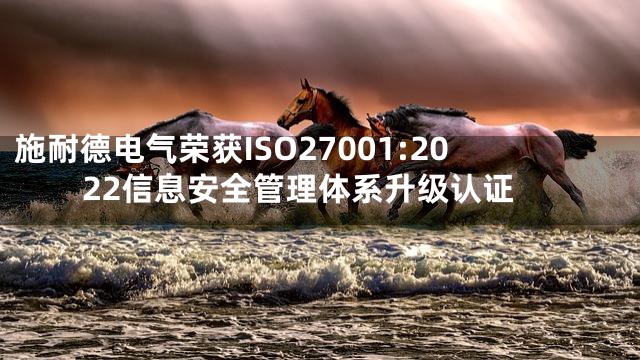 施耐德电气荣获ISO27001:2022信息安全管理体系升级认证