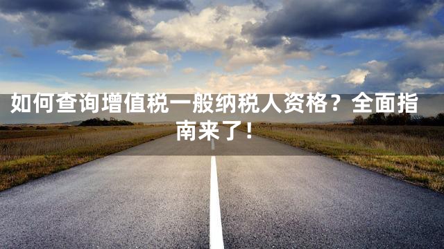 如何查询增值税一般纳税人资格？全面指南来了！