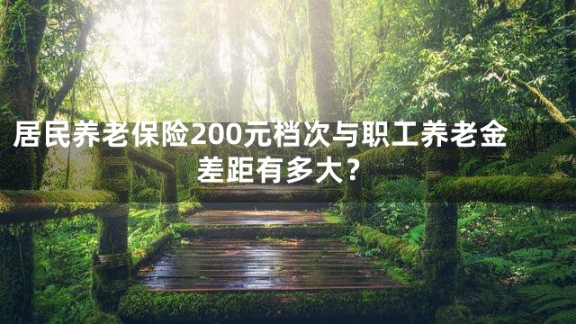 居民养老保险200元档次与职工养老金差距有多大？