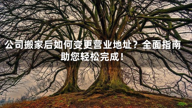 公司搬家后如何变更营业地址？全面指南助您轻松完成！