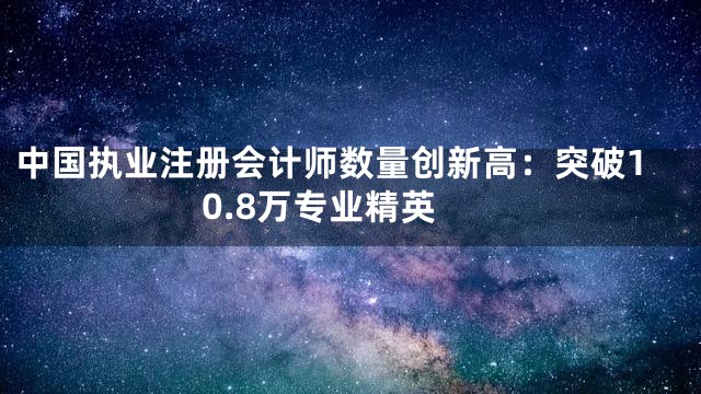 中国执业注册会计师数量创新高：突破10.8万专业精英