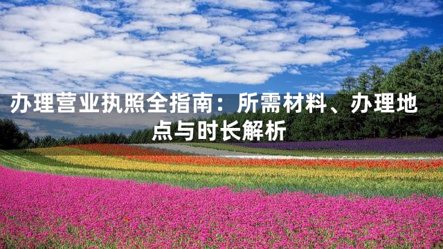办理营业执照全指南：所需材料、办理地点与时长解析