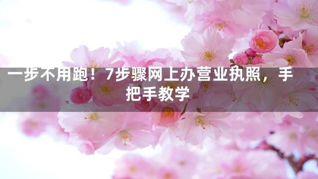 一步不用跑！7步骤网上办营业执照，手把手教学
