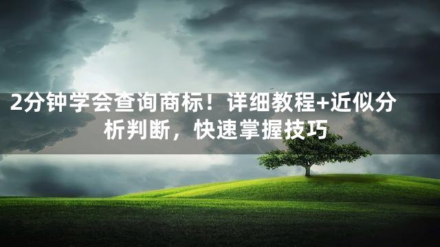 2分钟学会查询商标！详细教程+近似分析判断，快速掌握技巧