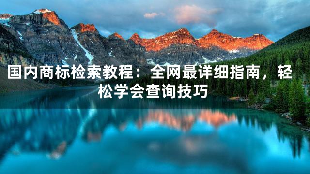 国内商标检索教程：全网最详细指南，轻松学会查询技巧