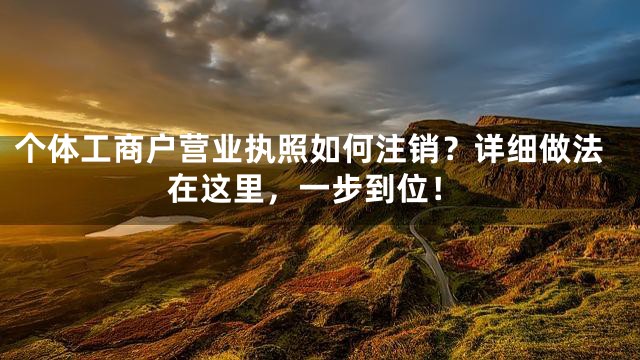 个体工商户营业执照如何注销？详细做法在这里，一步到位！