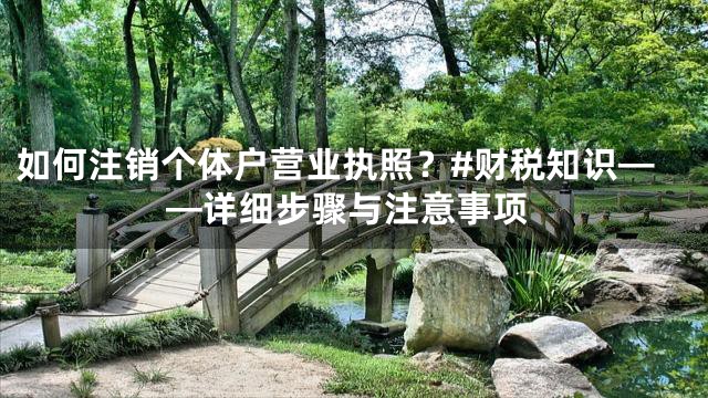 如何注销个体户营业执照？#财税知识——详细步骤与注意事项