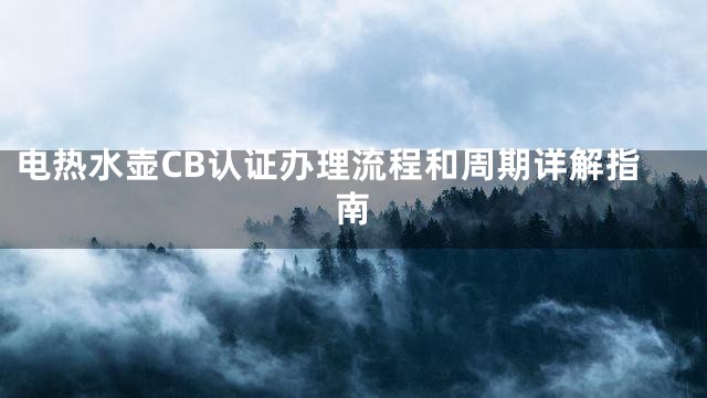 电热水壶CB认证办理流程和周期详解指南