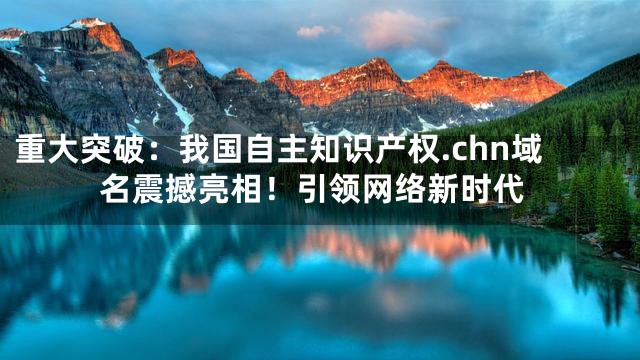 重大突破：我国自主知识产权.chn域名震撼亮相！引领网络新时代