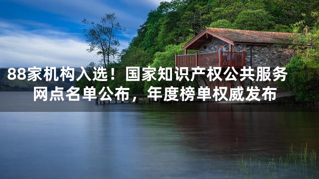 88家机构入选！国家知识产权公共服务网点名单公布，年度榜单权威发布