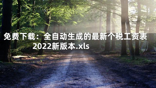 免费下载：全自动生成的最新个税工资表2022新版本.xls
