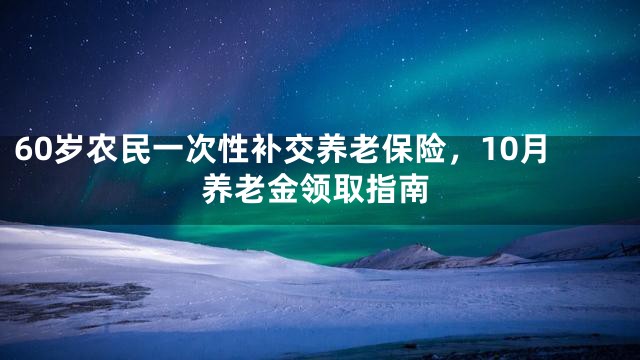 60岁农民一次性补交养老保险，10月养老金领取指南
